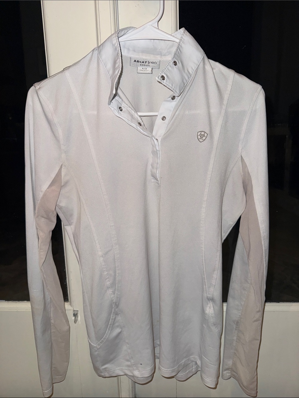 Ariat White Long-Sleeve Snap Dressage Polo **Comes With 3**